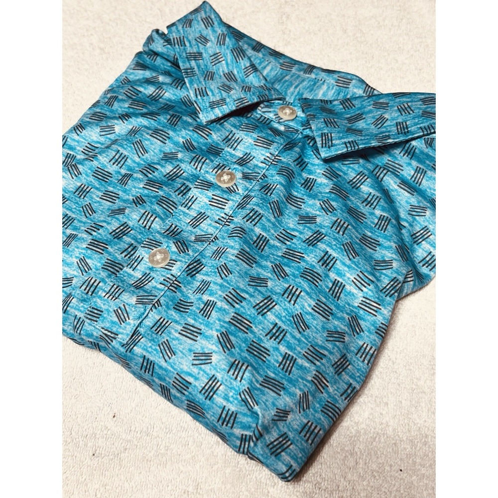 FootJoy ProDry Sketched Print Lisle Golf Polo Shirt Blue Men's 2XL 28477 MINT